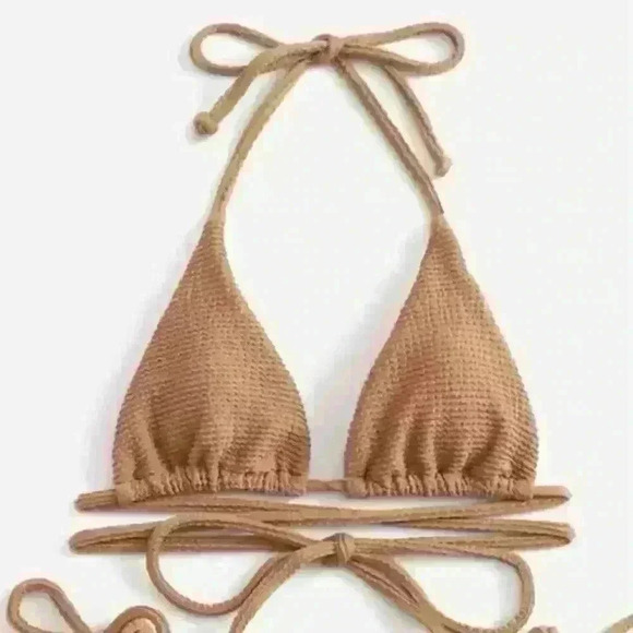 NWT Textured Triangle Wrap Around Tie Bikini SET - Picture 11 of 16
